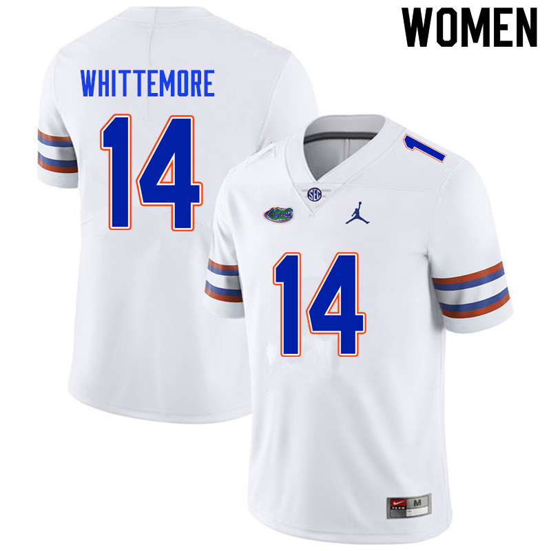 Women #14 Trent Whittemore Florida Gators College Football Jerseys Sale-White